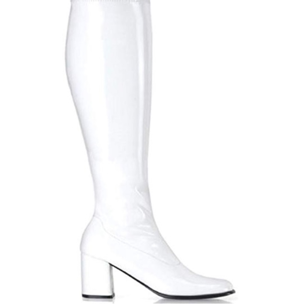 Go-Go boots, white, size 8